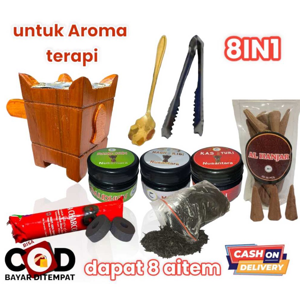 Diskon sekarang paket 8in1 bukhur 361 dupa wangi arang magic mabkhara jati mini wewangian aromaterap