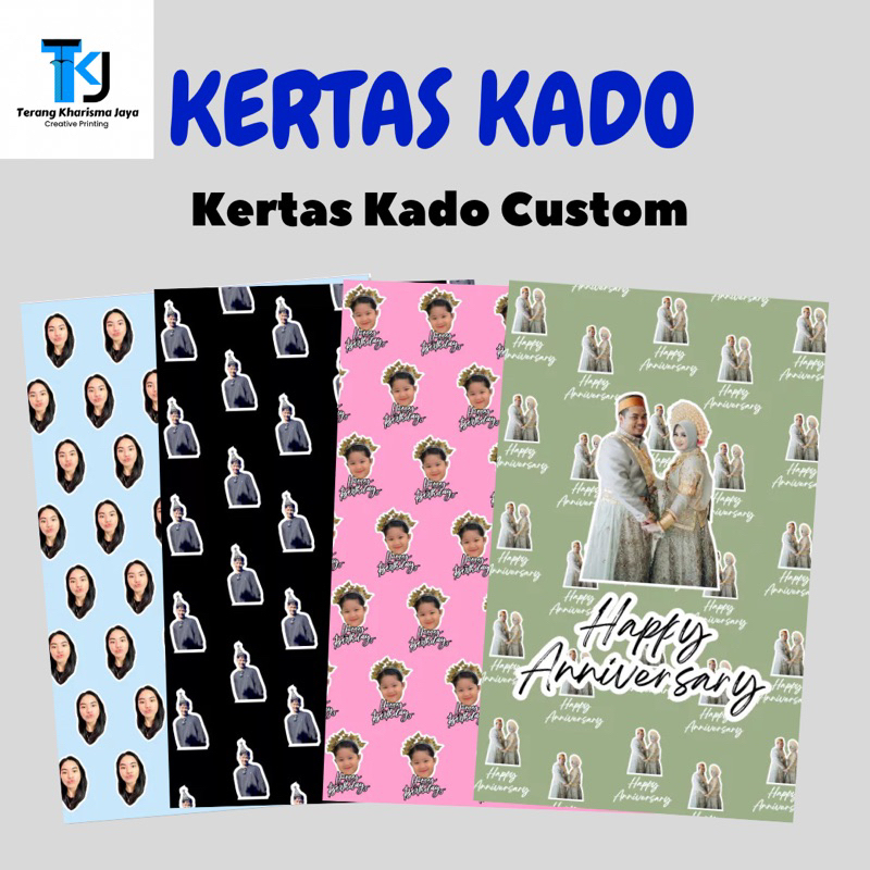 

KERTAS KADO UKURAN A3+ / CUSTOM WAJAH / CUSTOM TULISAN / FREE DESAIN
