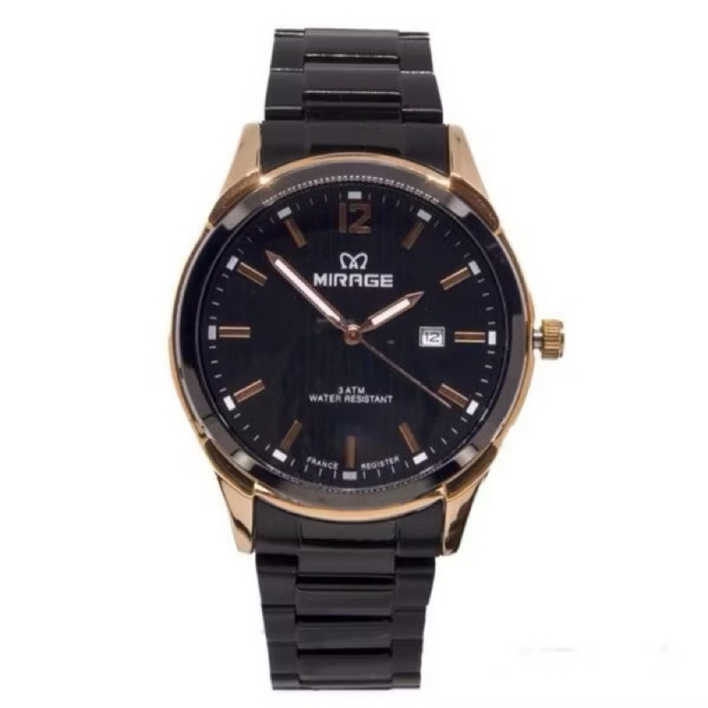 Jam Tangan Pria Mirage 7570 Hitam Rosegold Original