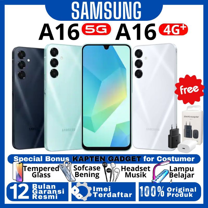 HP SAMSUNG GALAXY A16 5G | A16 4G 8/128GB 8/256GB RAM UPTO 16GB 100% BARU ORIGINAL GARANSI RESMI