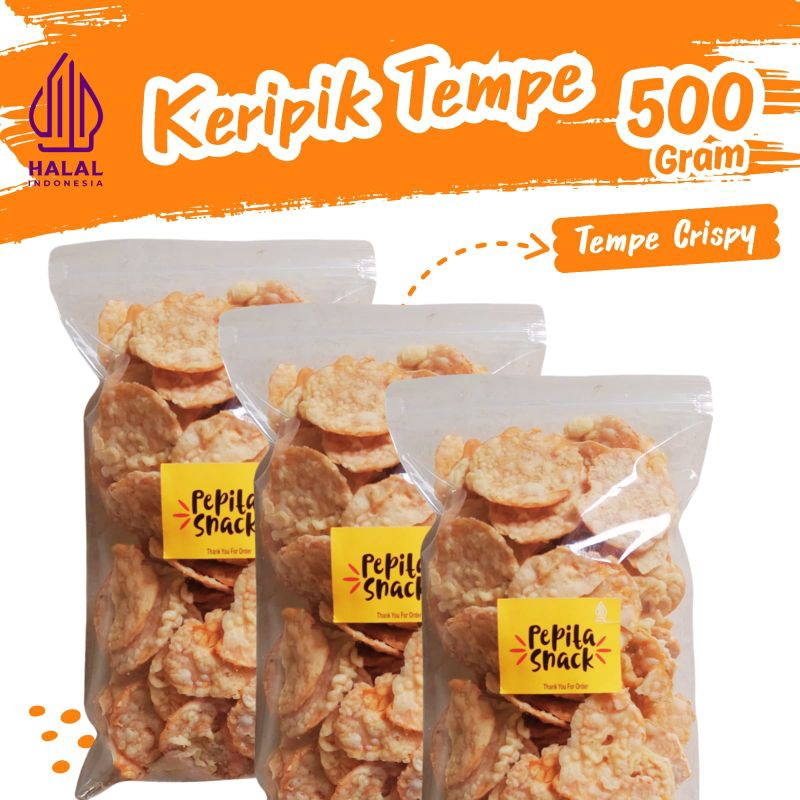 

Keripik Tempe Crispy Original Pedas Kriuk 500gram