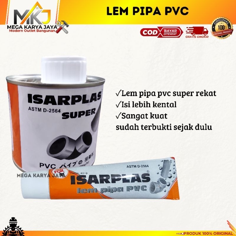 LEM ISARPLAS TUBE | 400 GR | LEM PIPA PVC | LEM PIPA KUAT MURAH