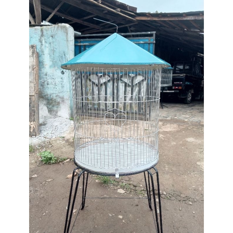 kandang burung besi/Kandang bulat kaki 4/kandang besi/kandang burung