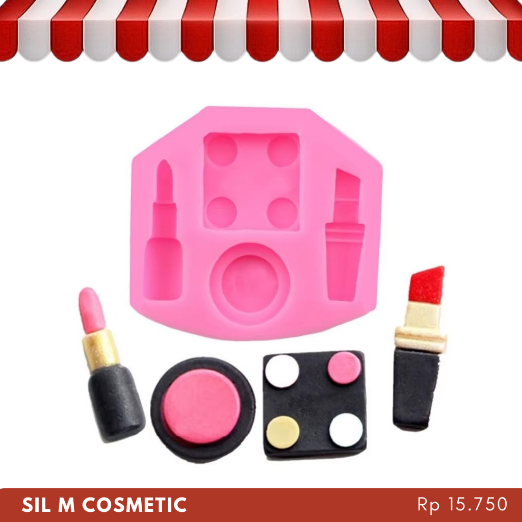 Cetakan Silikon Fondant Kosmetik Lipstik Bedak Cetakan Puding Jelly Kosmetik Cosmetic