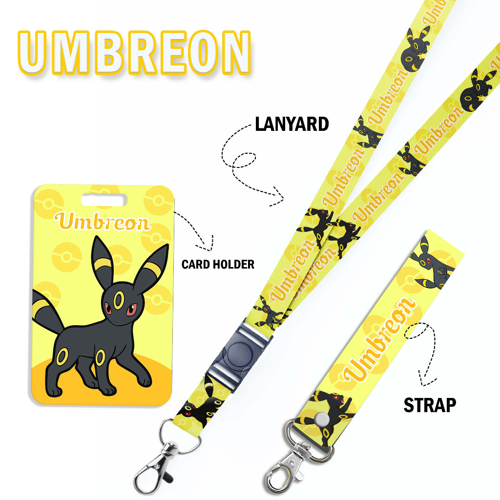 

STRAP LANYARD CARD HOLDER Umbreon pokemon character Gantungan Kunci - Handphone - ID Card