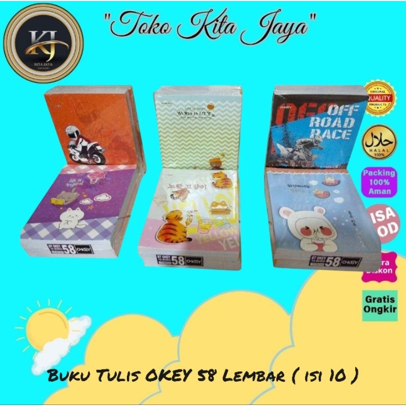 

Buku Tulis OKEY 58 Lembar ( Isi 10 Buku)