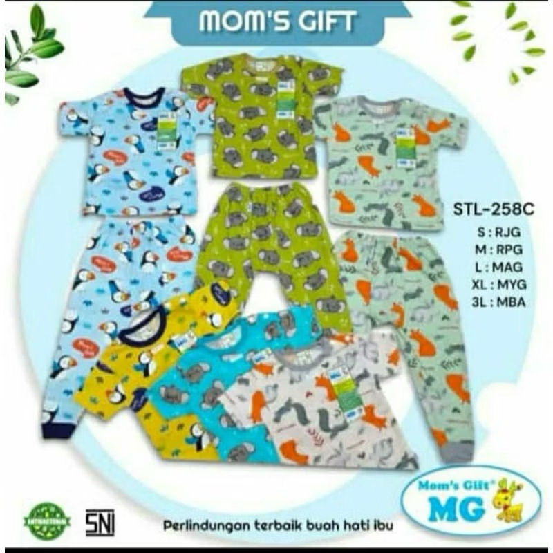 MOMS GIFT - Setelan Baju Pendek Celana Panjang Bayi Motif Moms Gift (1pc)
