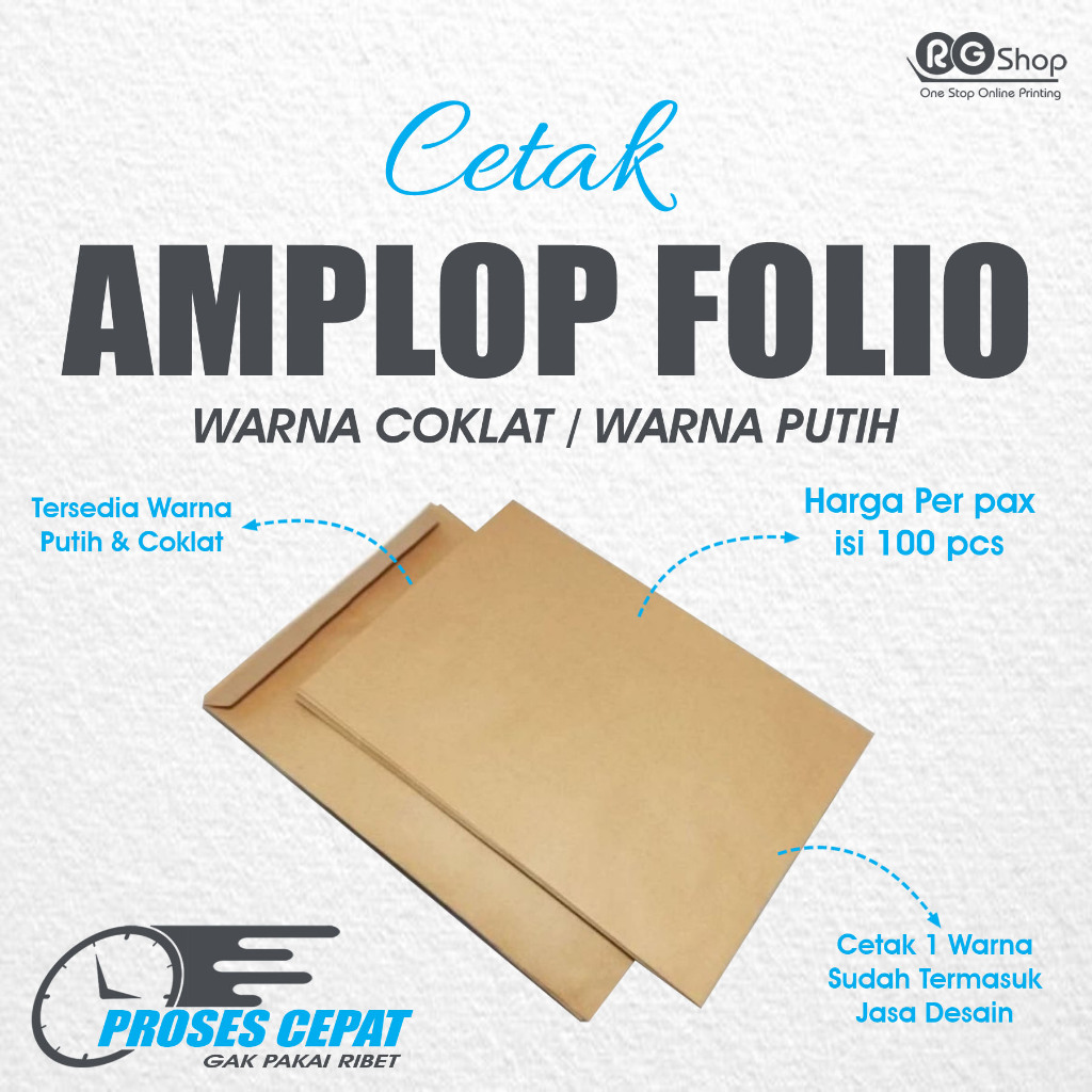 CETAK AMPLOP COKLAT FOLIO CUSTOM / AMPLOP COKLAT / AMPLOP PUTIH / CETAK AMPLOP FOLIO PUTIH CUSTOM