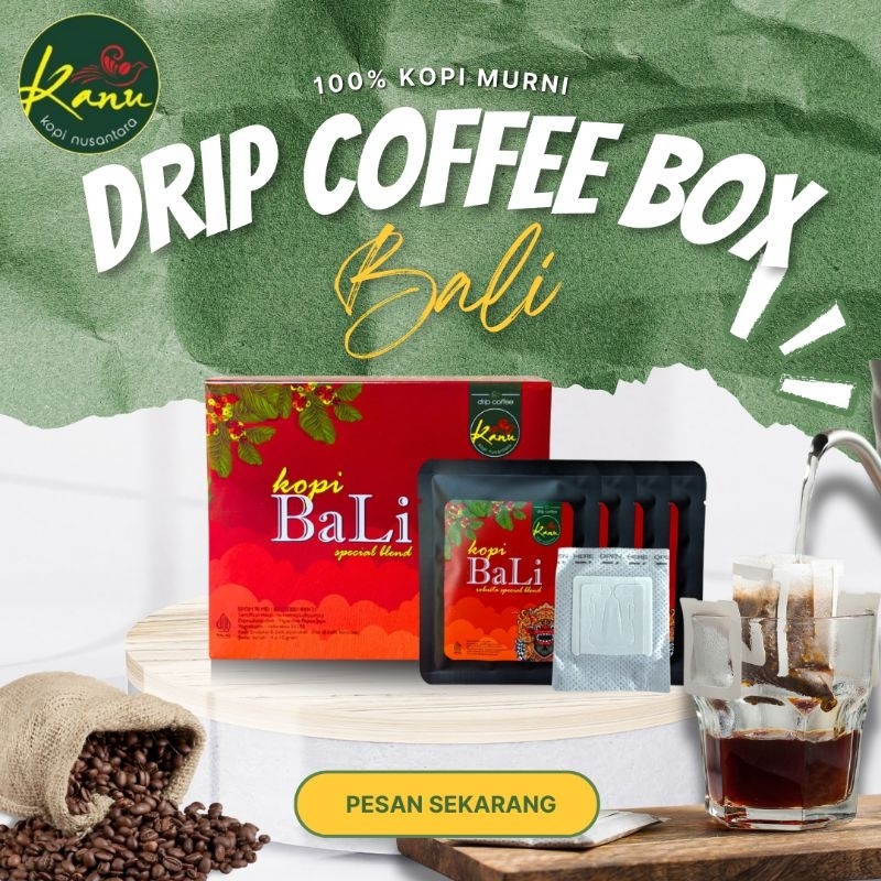 

Kopi Bali Drip Bag Coffee in Box KANU | Kopi Drip Praktis Siap Seduh Special Mix Blend