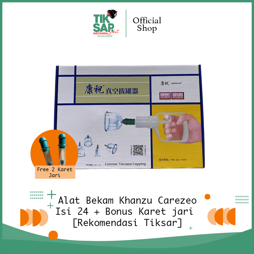 [Rekomendasi TikSar] Alat Bekam khanzu Carezoe Isi 24 + Bonus 2 Karet Jari