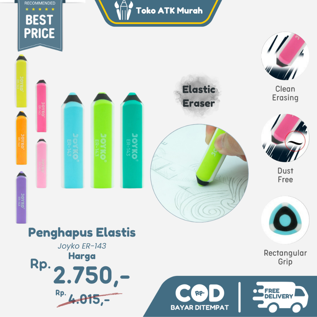 

Penghapus Pensil Warna Joyko ER-143 Eraser Pencil Colors