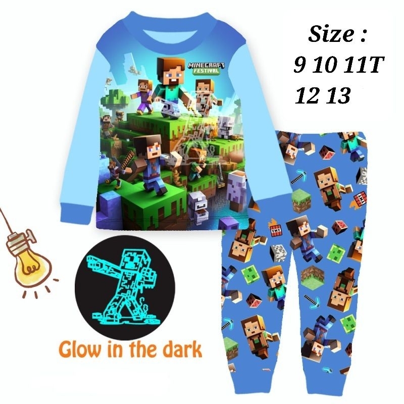 PIYAMA CUDDLE ME MINECRAFT BAJU TIDUR ANAK LAKI