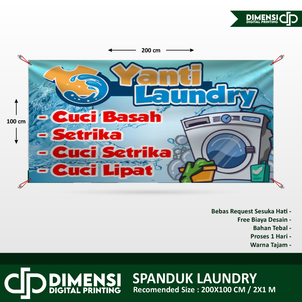 Spanduk Laundry Kiloan / Banner Laundry kiloan / spanduk banner meteran custom termurah