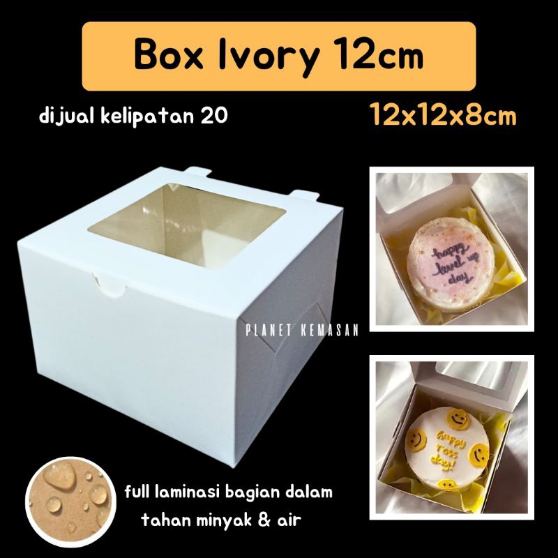 [kelipatan 20] box Ivory 12x12x8 box window ivory putih 12x12x8