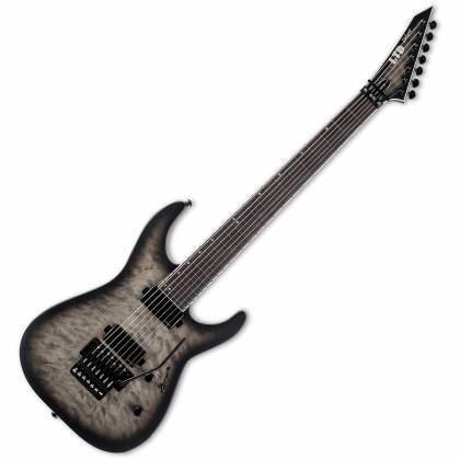 LTD-LM1007BQMCHBS ESP M-1007 LTD Deluxe Baritone Electric Guitar - Charcoal Burst Satin