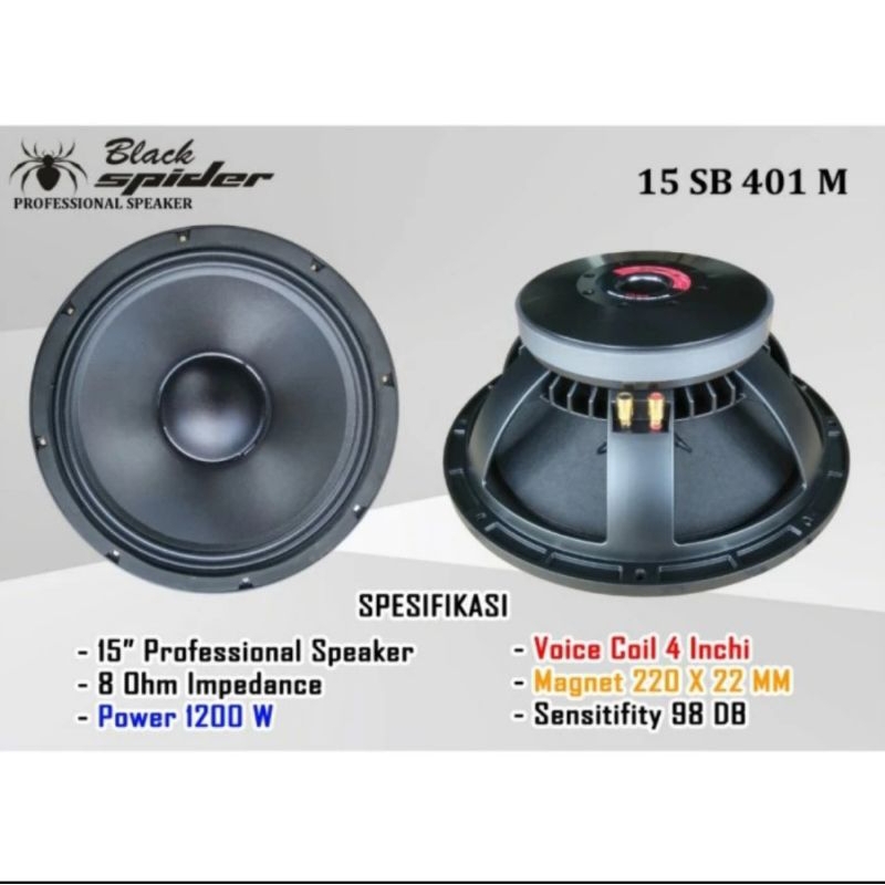 Speaker Komponen BLACKSPIDER BS 15 SB 401