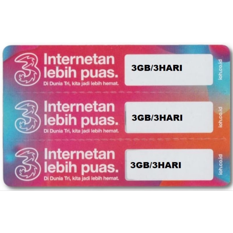 VOUCHER TRI 3 GB 3 HARI