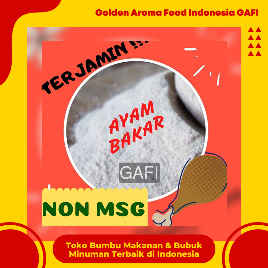 

GAFI Food Bumbu Tabur Rasa Ayam Bakar NON MSG 1 kg Lezat Gurih Halal, Grilled Chicken Flavour NON MSG Seasoning Powder 1kg