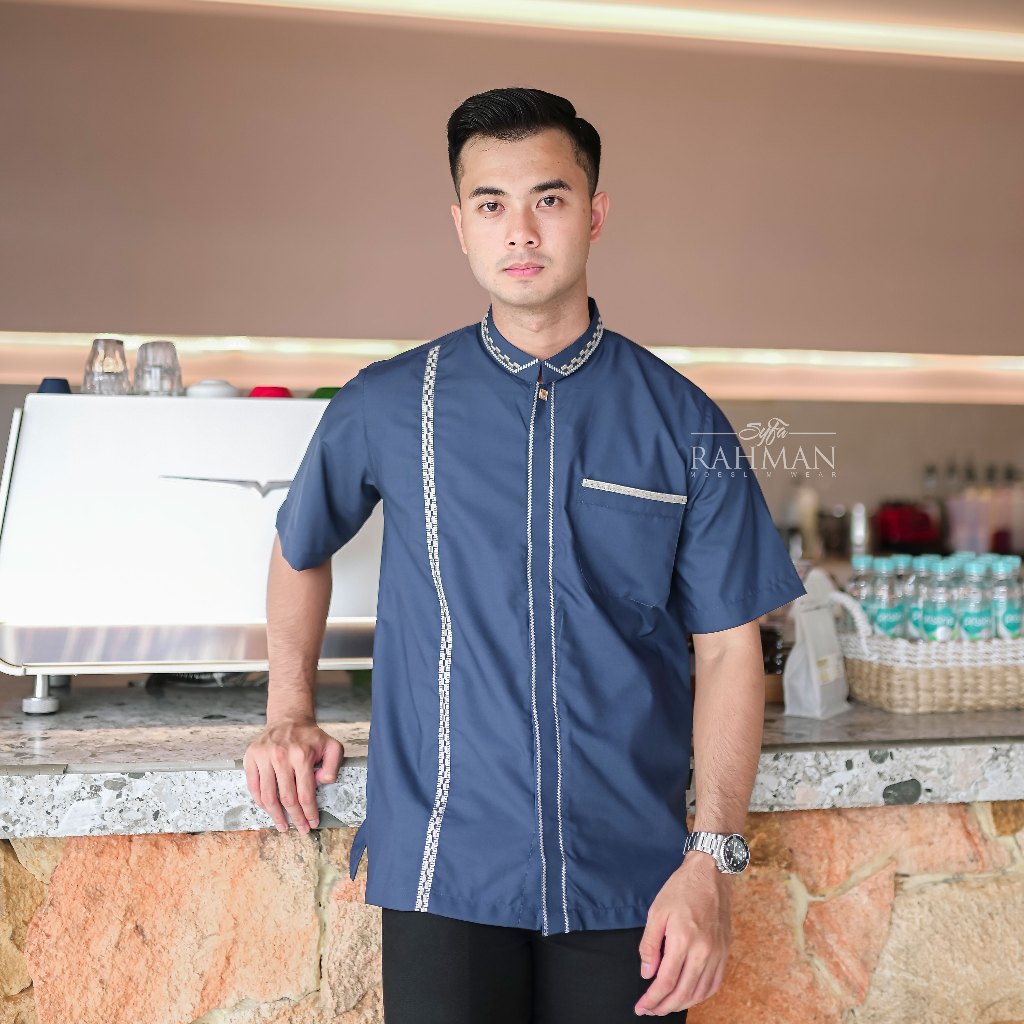 Syfa Rahman - Baju Kemeja Koko Bordir Lengan Pendek Rumi Series