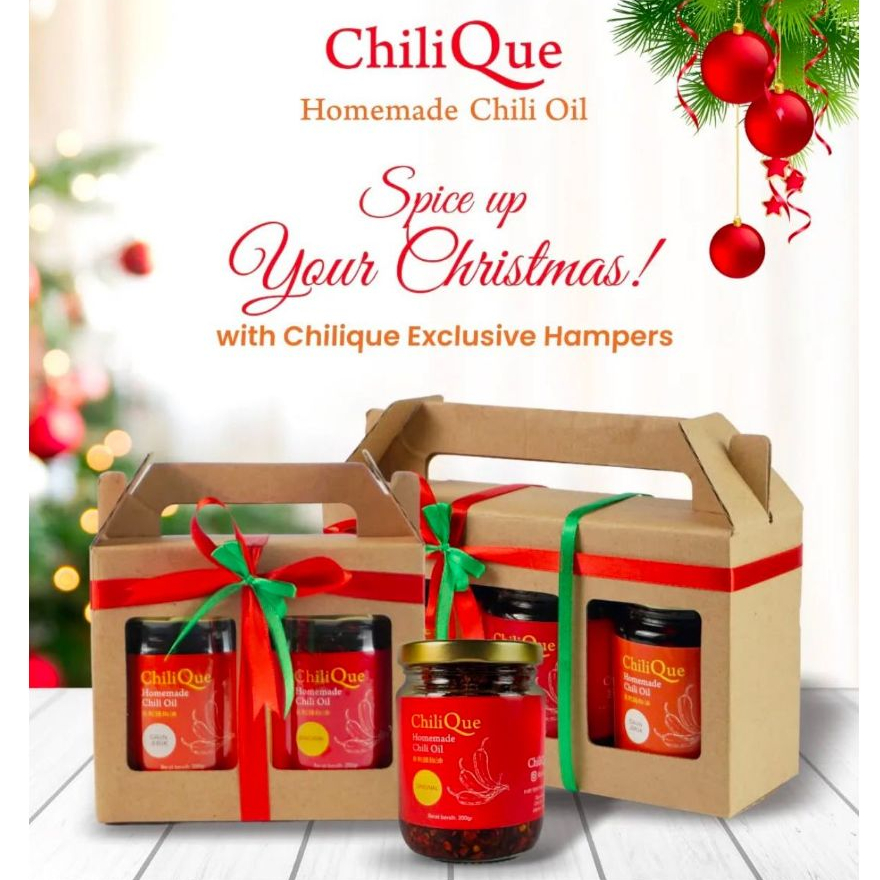 

Hampers Natal Chilique - Chili Oil Original / Minyak Cabai/ Original / Bahan Premium
