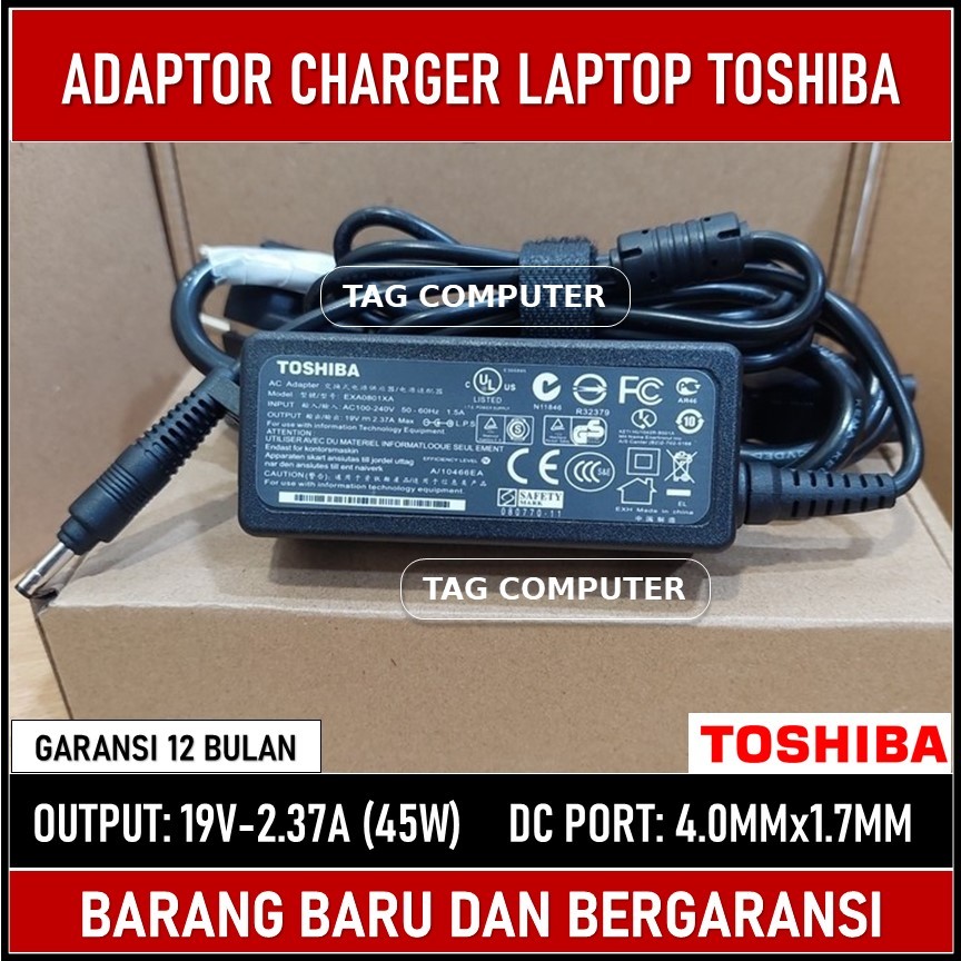ADAPTOR CHARGER LAPTOP TOSHIBA PORTEGE Z10 Z10T Z15T Z20T-B Z20T-C 45W