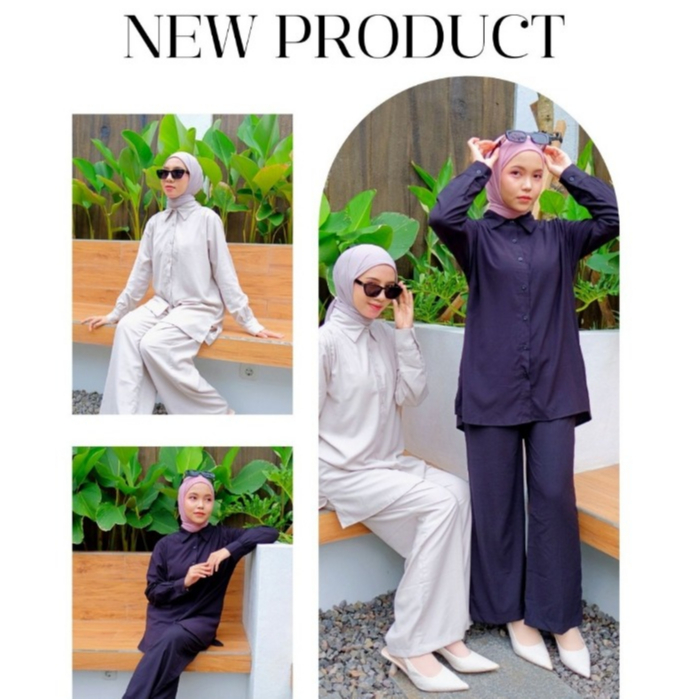 One Set Wanita Bernadya Set Premium Asra Hijab