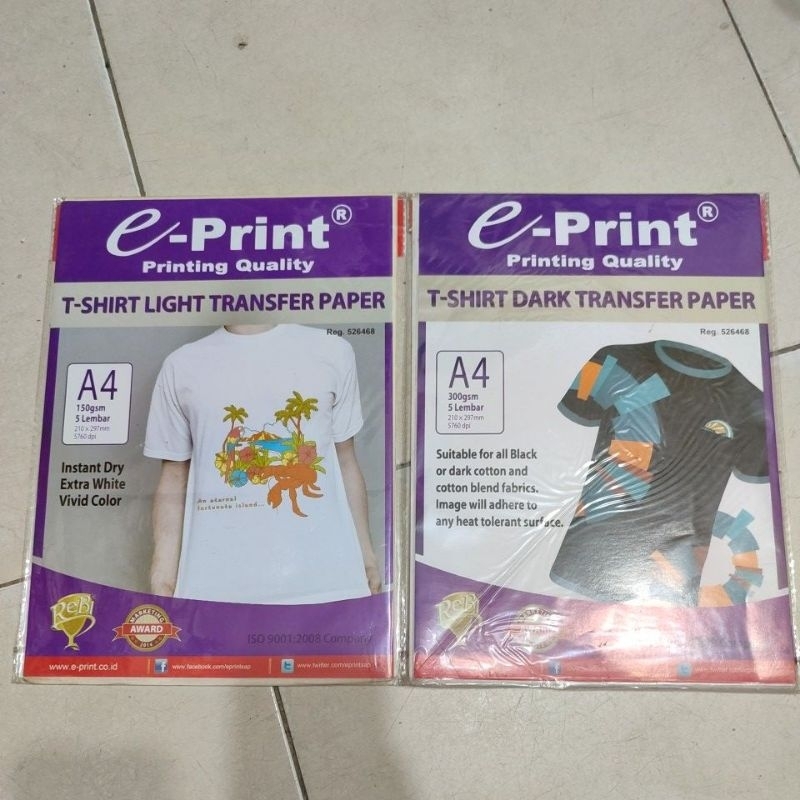 

(5pcs) TSHIRT Transfer paper/ kertas sablon baju eprint