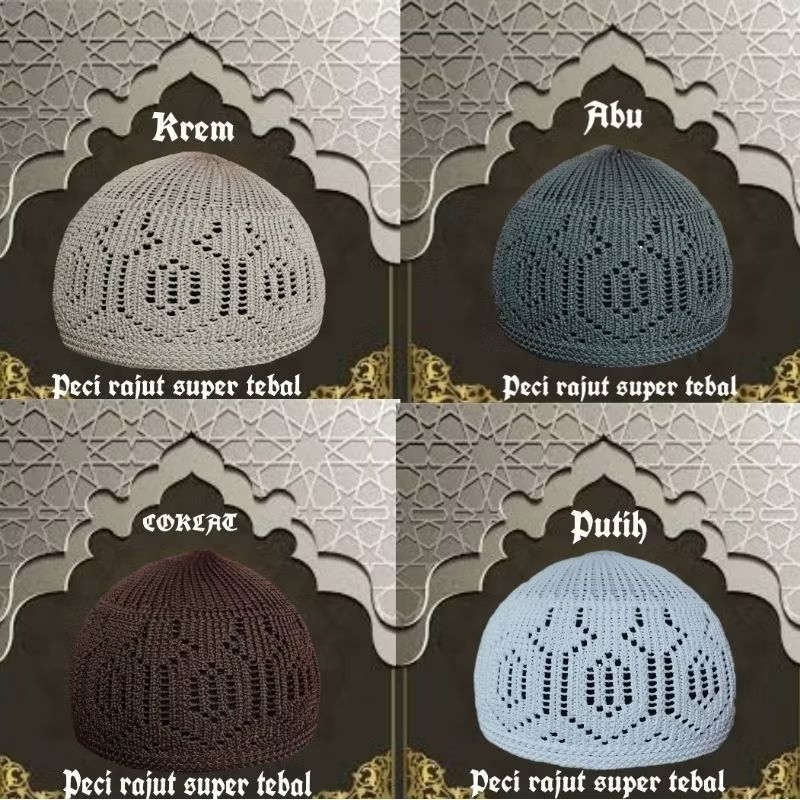 peci haji/peci rajut dewasa peci oleh oleh haji