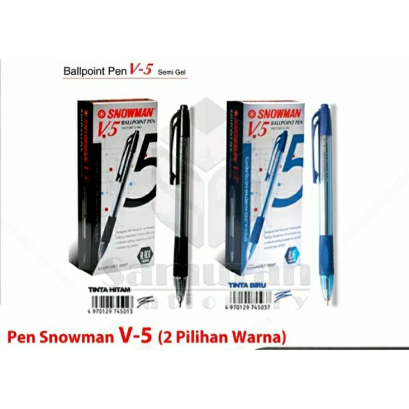 

Pena Snowman V.5 Hitam dan Biru/Ballpoint Pen / Pulpen/Pena