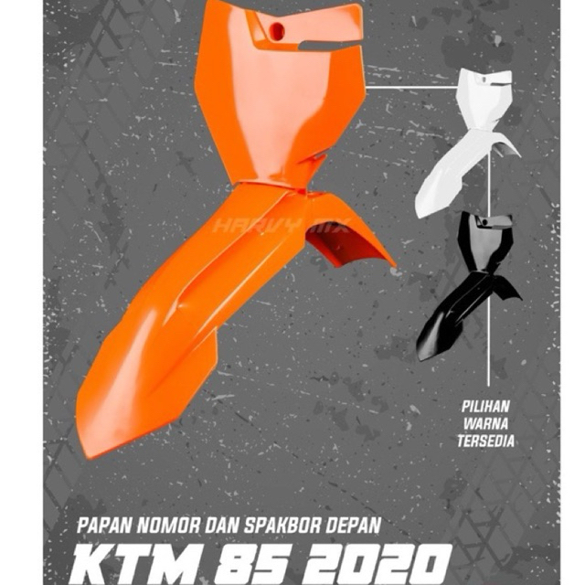spakbor ktm 85 2020 dan papan nomor ktm 250 2020 front fender ktm85 2020 plat number ktm 250 paket s
