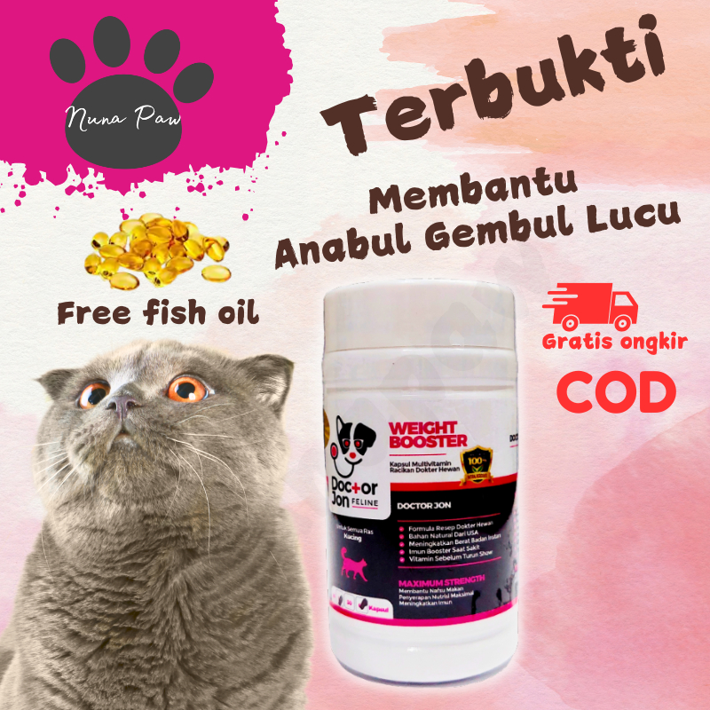VITAMIN KUCING ANJING DR DOCTOR JON Imun Booster Penggemuk penambah berat Badan Nafsu Makan Imunitas