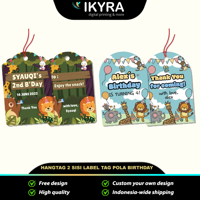 

Tag Label Hampers Ulang Tahun Anak Pola 2 Sisi | Hang Tag Ulang Tahun Anak Custom