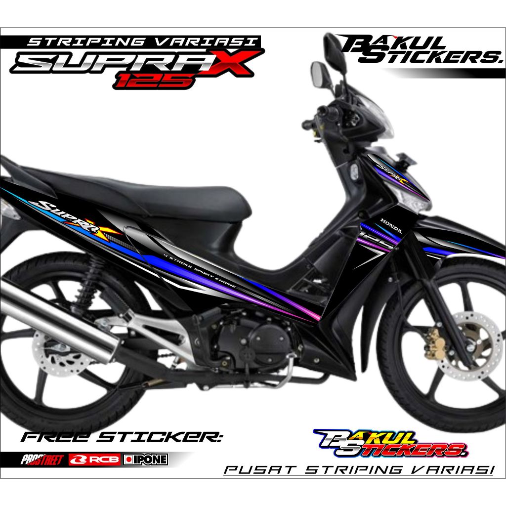 STRIPING VARIASI HONDA SUPRA X 125 OLD / STICKER LIST MOTOR HONDA SUPRA X 125 OLD