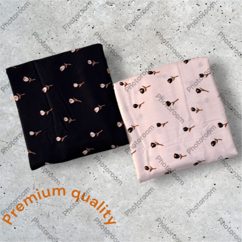 NEW KAIN KATUN RAYON PREMIUM MOTIF BUNGA TULIP TERLENGKAP BEST SELLER (harga tertera 50cm)