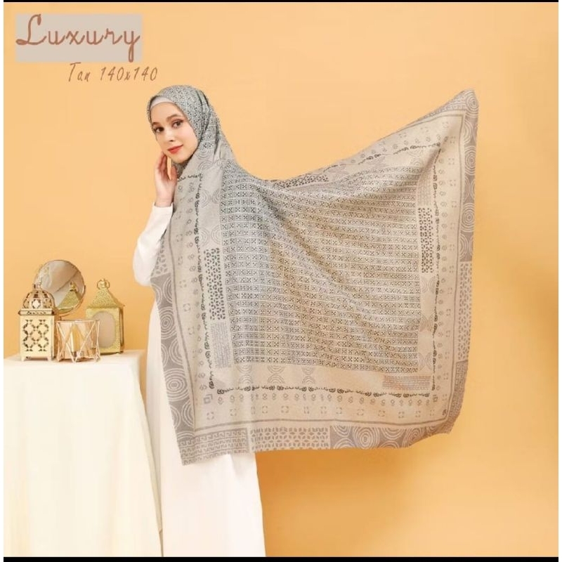 Hijab/Jilbab/Kerudung Jumbo 140x140 Syar'i Motif Luxury Series Kekinian