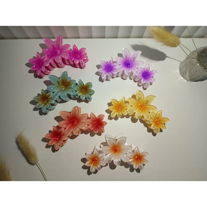 Jepit Rambut Kamboja Jejer 3 Kamboja Flower Hair Clip Korean Style
