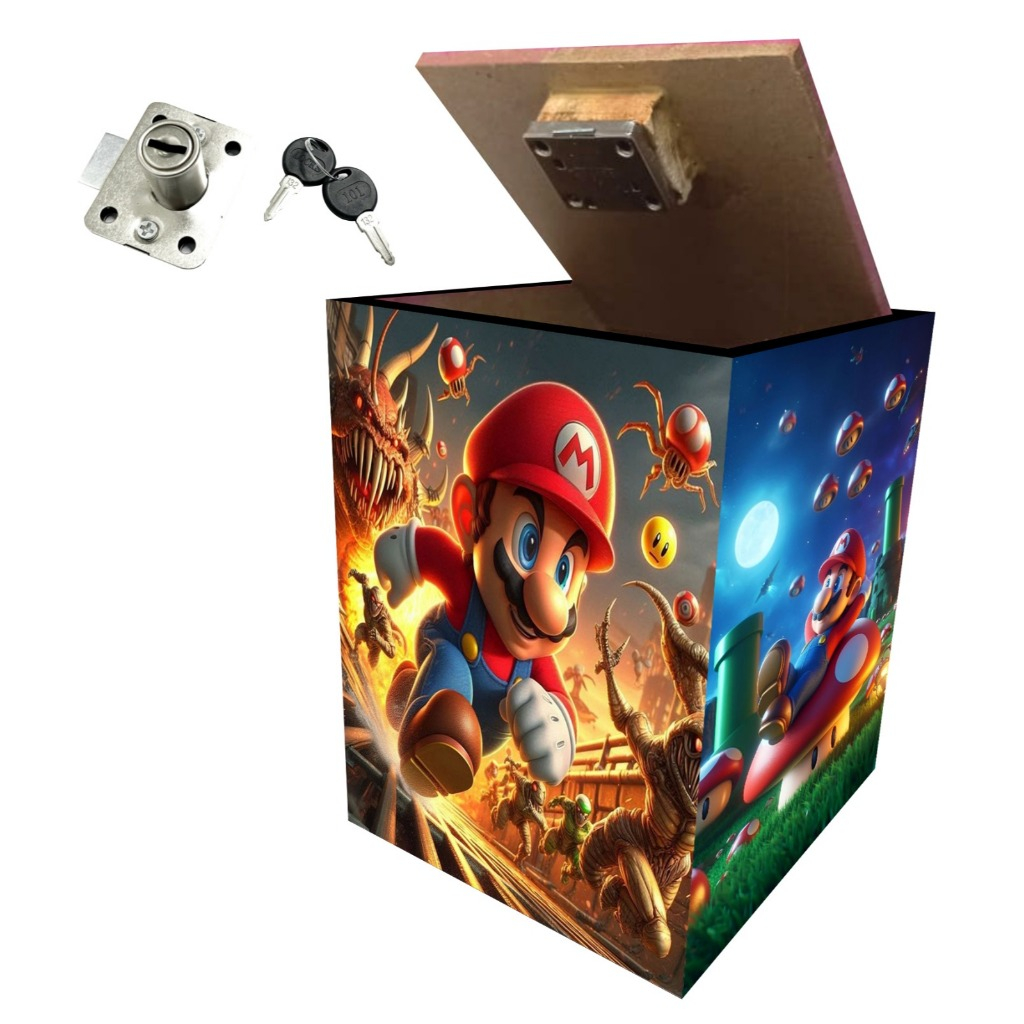 celengan pakai kunci buka tutup karakter gambar kartun anak lucu celengan kunci gembok besar