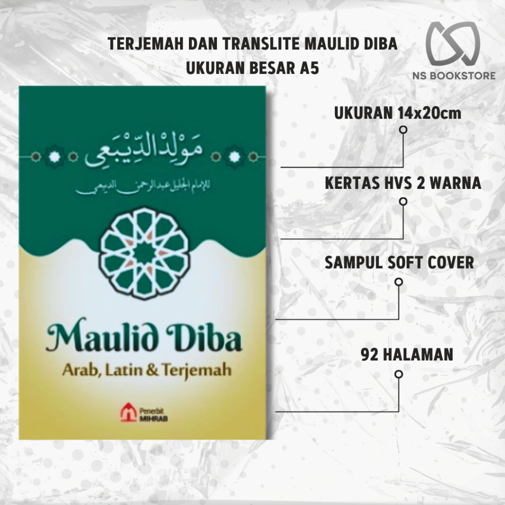 Buku Terjemahan Maulid Diba Arab Latin Besar A5