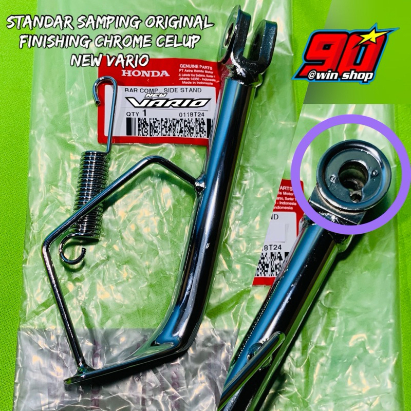 Standar Samping Satu CHROME New VARIO 125 150 K2V ring 14 dengan ring lubang sensor chroom