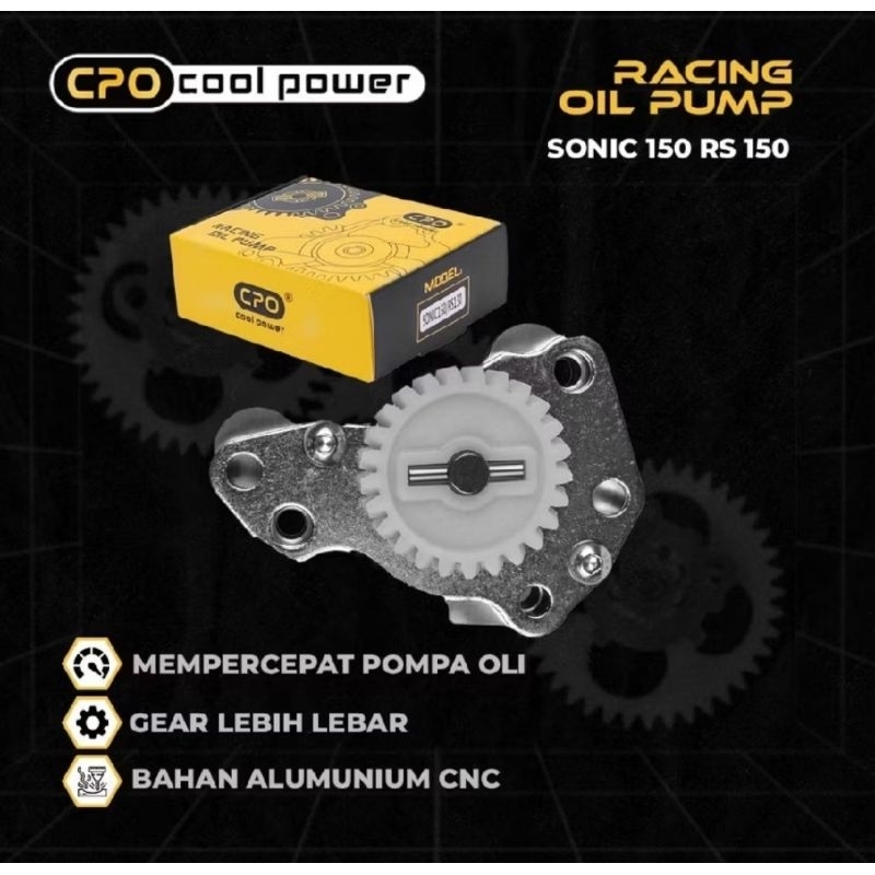 pompa oli oil pump sonic 150 new/cbr led/cb led/supra gtr oil pump gigi cpo cool power
