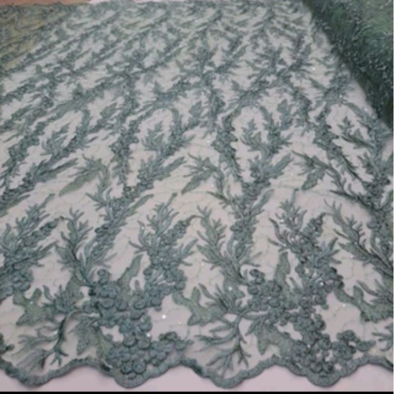 Kain tile bordir/motif akar-akar