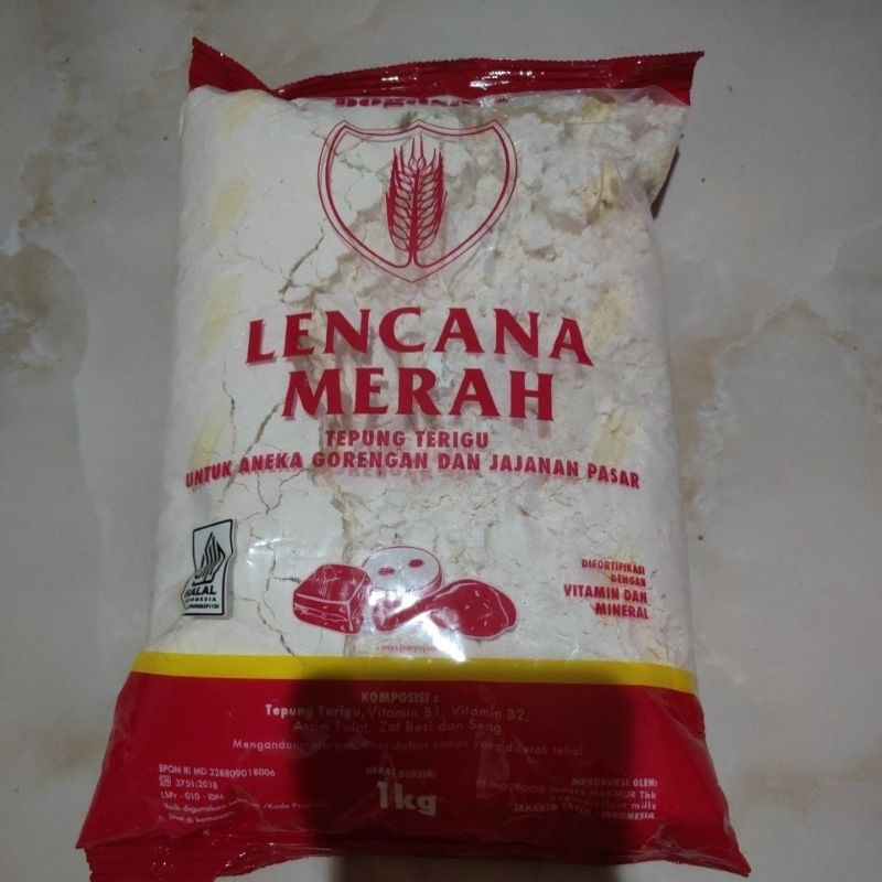 

Tepung terigu Bogasari 1 kg terigu lencana merah