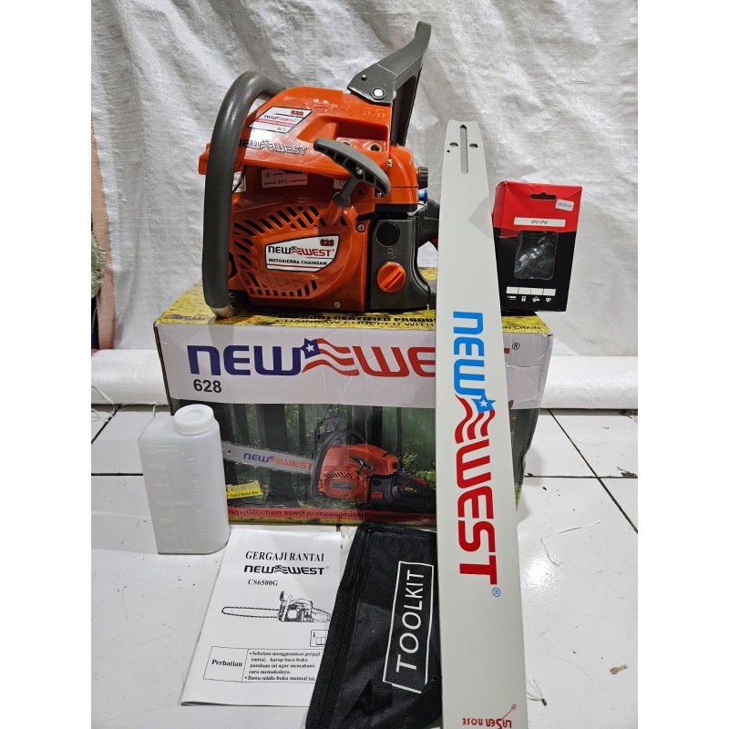 Chainsaw New West 628 Bar Laser Baja Senso Gergaji Kayu New West