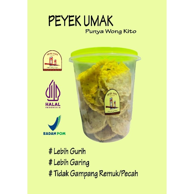 

PEYEK UMAK (TERLARIS) REMPEYEK REBON/TERI/KACANG TANAH PER TOPLES 5L (500gr) PREMIUM