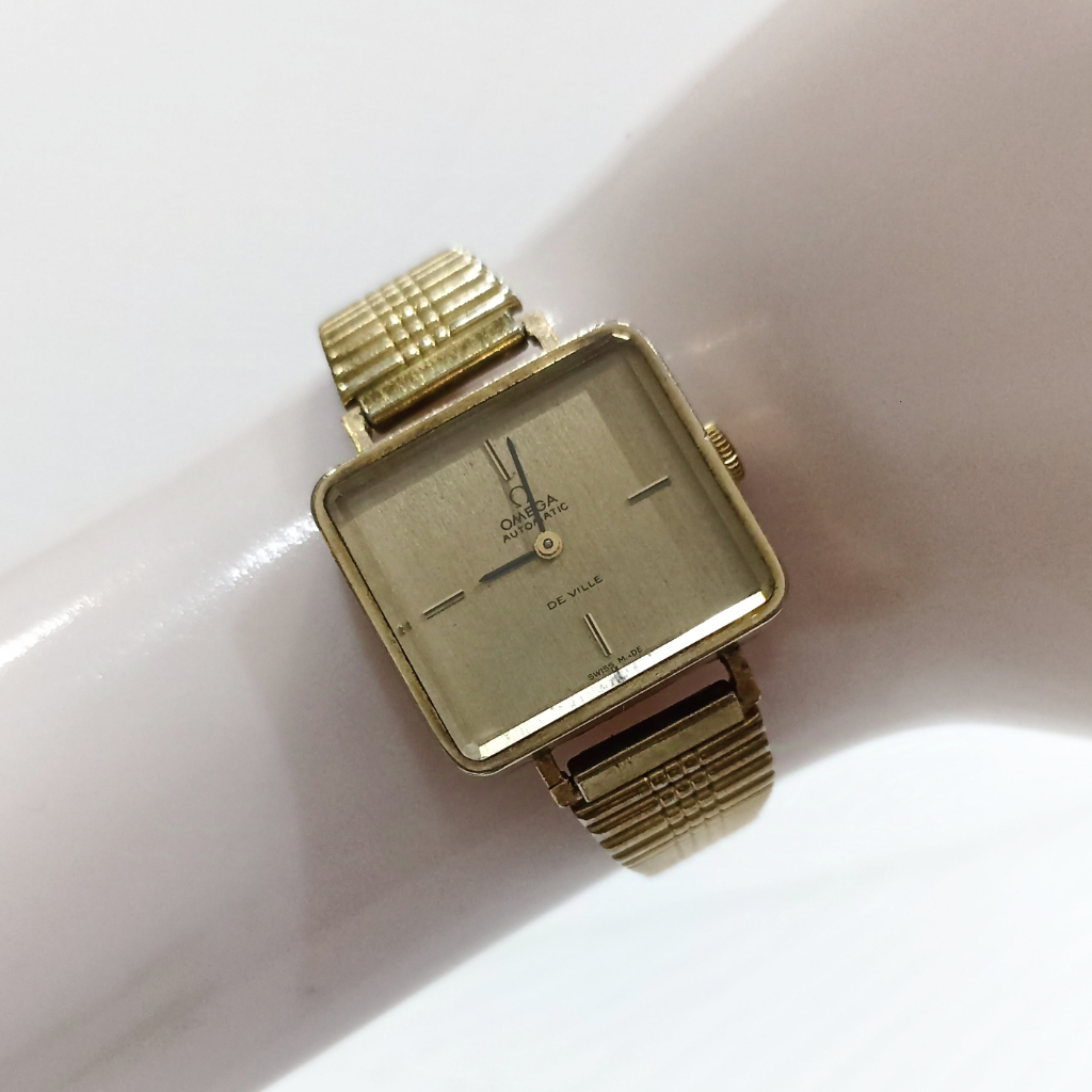 Omega De Ville Andrew Grima Emerald Line Gold Automatic Watch Jam Tangan Vintage Wanita Ladies Lady