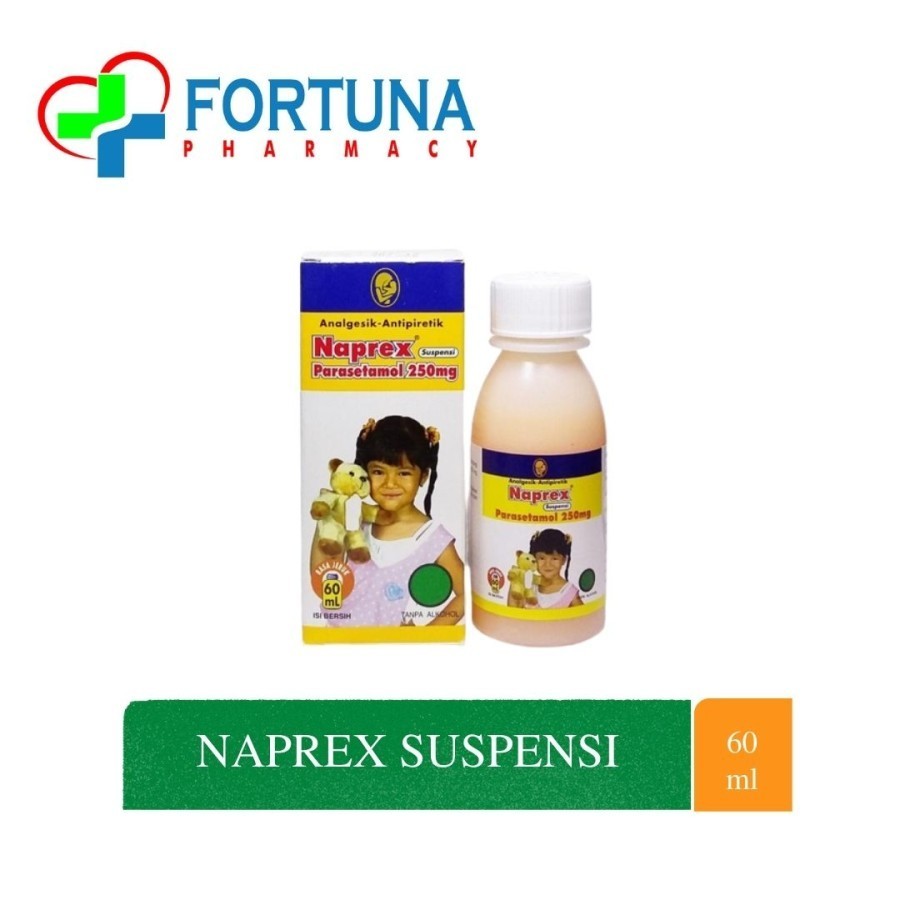 NAPREX SIRUP 250 mg/5 ml | Paracetamol Sirup | 60ml | Pereda Demam Panas dan Nyeri Anak