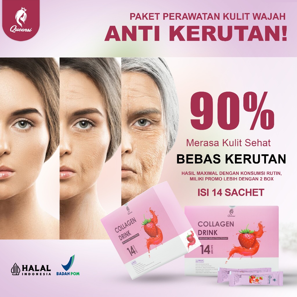 QUEENSI COLLAGEN DRINK ORIGINAL BPOM HALAL