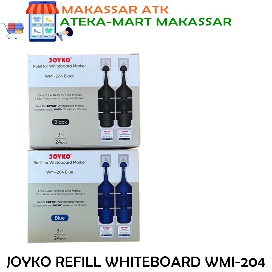 

[BOX/24PCS] JOYKO REFILL INK WHITEBOARD WMI-204 HITAM - BIRU