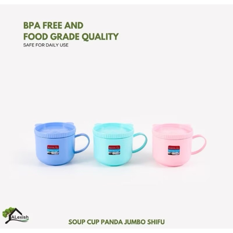 Alexish Soup Cup Shifu / Mug Jumbo / Cangkir Tutup Plastik