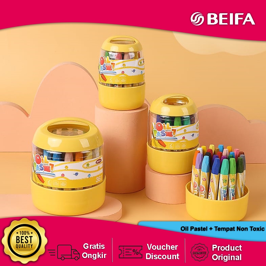 

Beifa Oil Pastel 24 Warna Triangular Kotak Barrell Warna Cerah Halus DA100